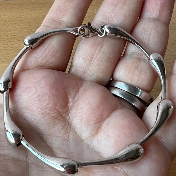 VINTAGE 925 STERLING BRACELET DESIGNER HALLMARKED SLEEK UNUSUAL UNISEX SOLID